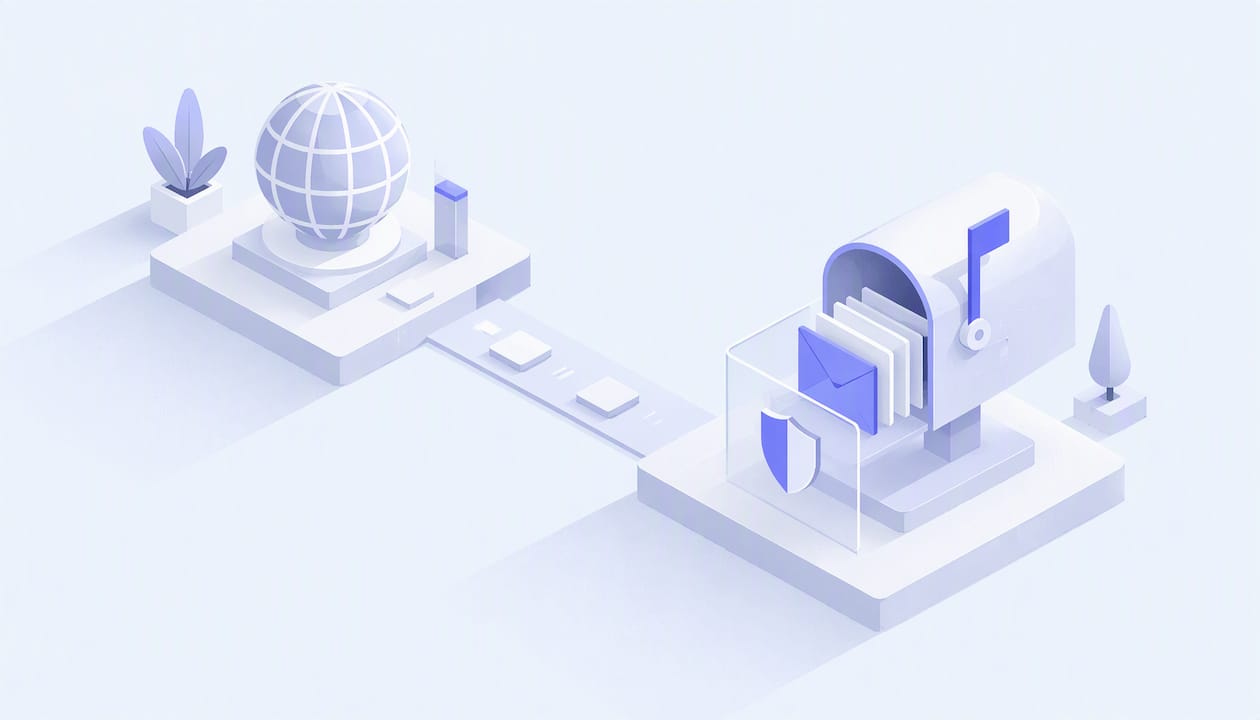 Illustration géométrique des bases de l’email professionnel