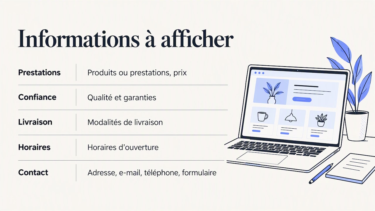 Essential information to show on a business website