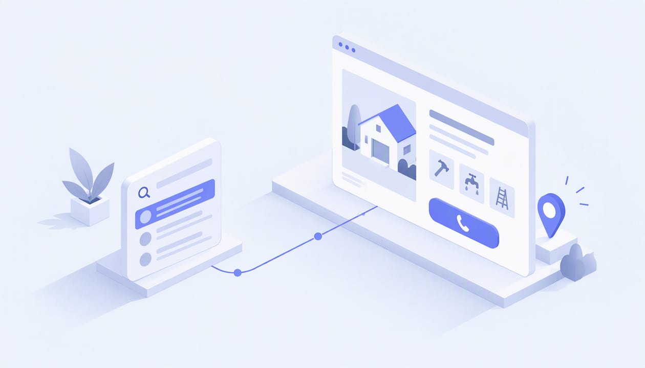 Parcours géométrique de la fiche artisan vers le site web
