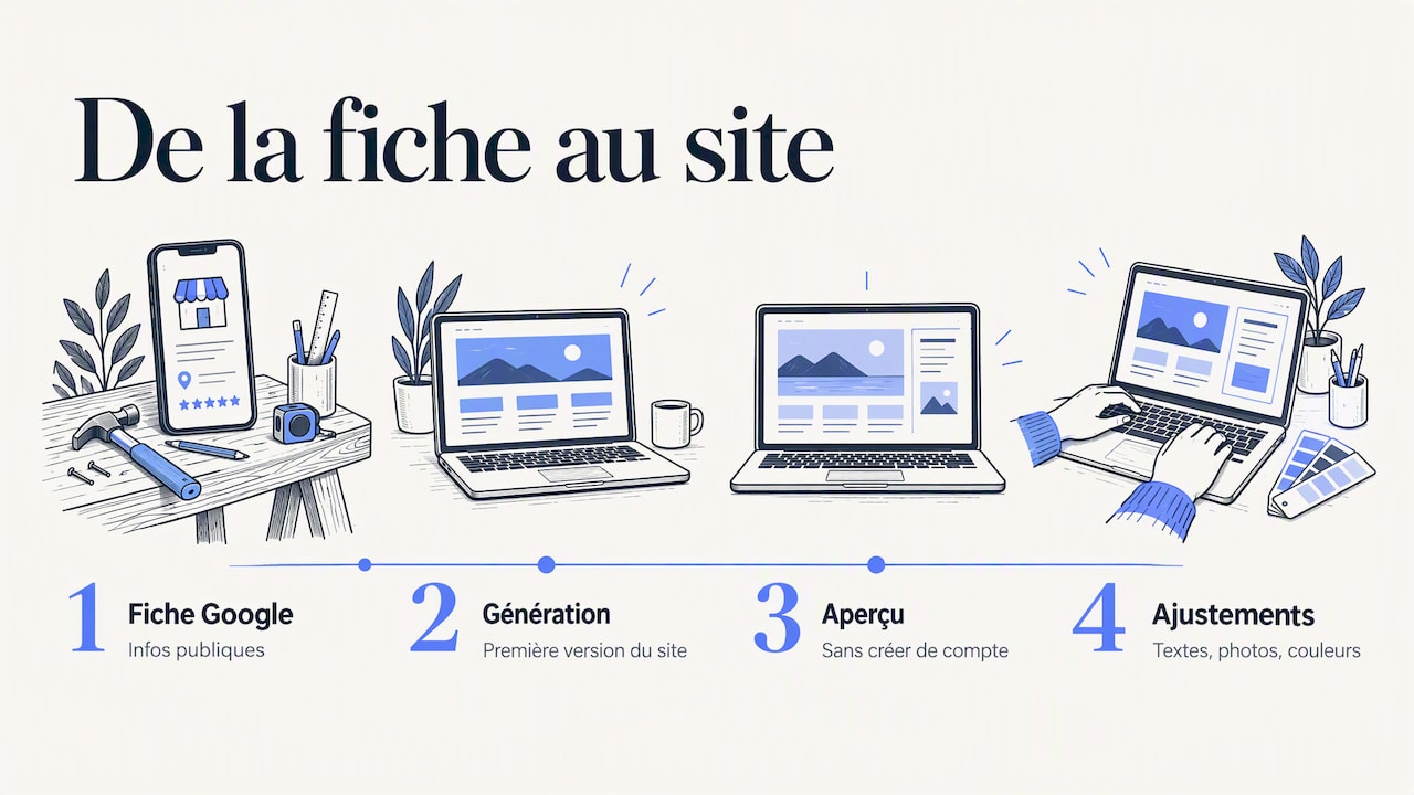 Perspective : partir de sa fiche Google plutôt que d'une page blanche — overview diagram