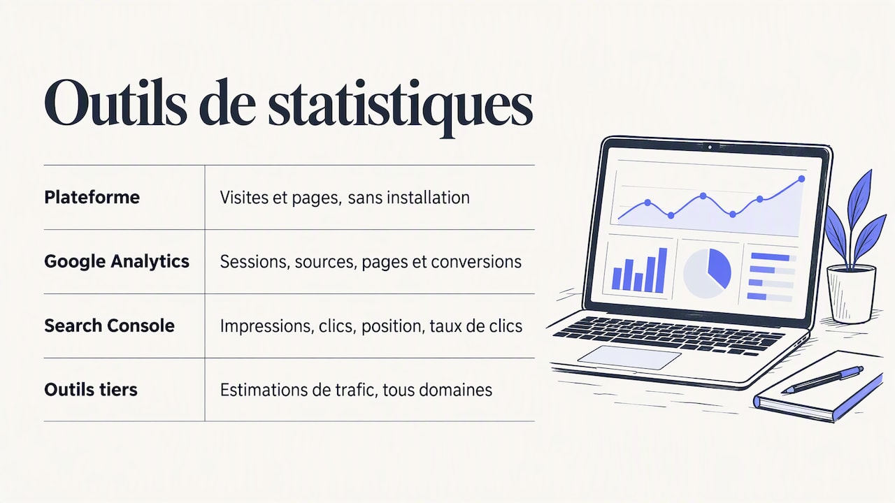Où consulter gratuitement les statistiques de son site — overview diagram